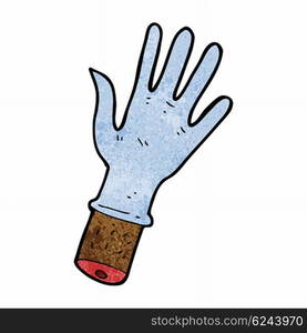 cartoon hand with rubber glove