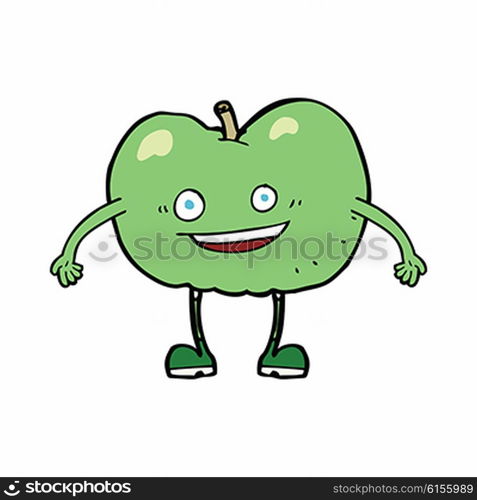 cartoon happy apple character