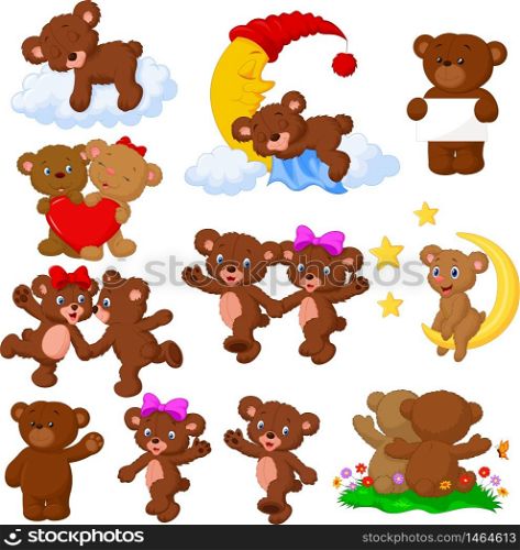 Cartoon happy bear collection set