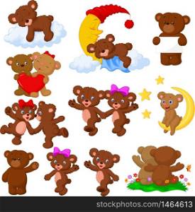 Cartoon happy bear collection set