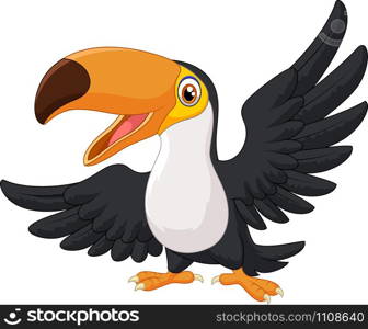 Cartoon happy bird toucan