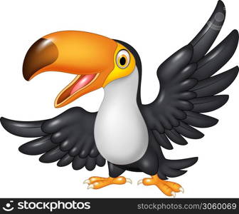 Cartoon happy bird toucan