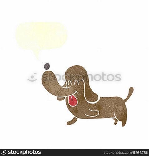 cartoon happy dog with speech bubble