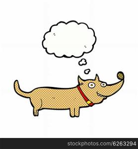 cartoon happy dog with thought bubble