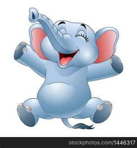 Cartoon happy elephant