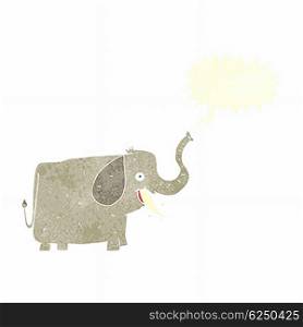 cartoon happy elephant with speech bubble