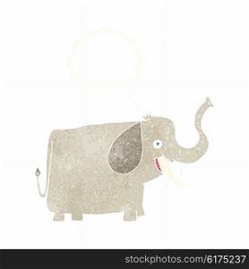 cartoon happy elephant with thought bubble