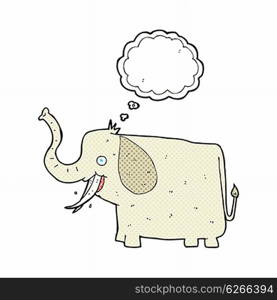 cartoon happy elephant with thought bubble