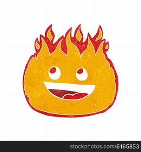 cartoon happy flame character