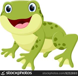 Cartoon happy frog, isolated on white background	
