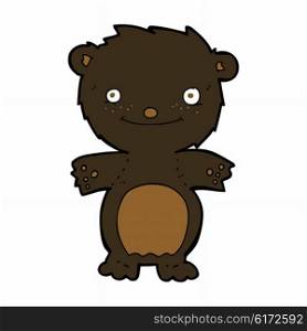 cartoon happy little black bear
