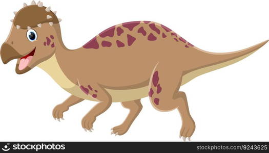 Troodon T-rex orange isolated cartoon dinosaur character. Vector ...