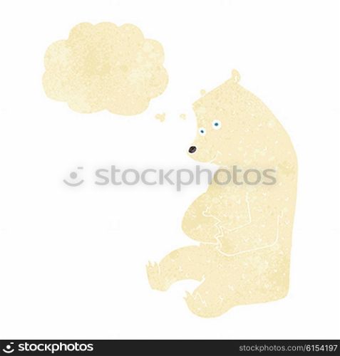cartoon happy polar bear with thought bubble