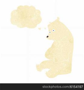 cartoon happy polar bear with thought bubble