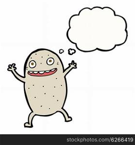 cartoon happy potato with thought bubble