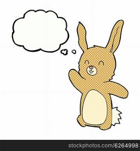 cartoon happy rabbit with thought bubble