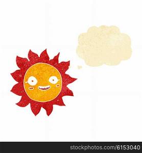 cartoon happy sun with thought bubble