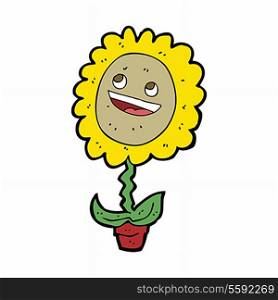 cartoon happy sunflower