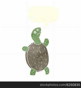 cartoon happy turtle with speech bubble
