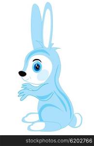 Cartoon hare on white. Vector illustration hare on white background it is insulated