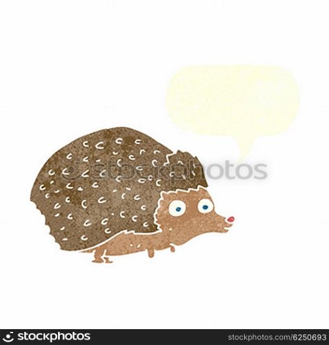 cartoon hedgehog with speech bubble
