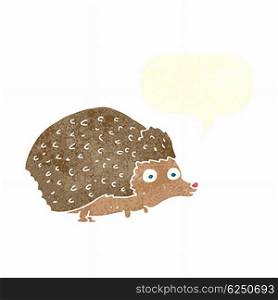 cartoon hedgehog with speech bubble