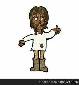 cartoon hippie man giving thumbs up symbol