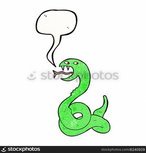 cartoon hissing snake with speech bubble
