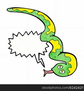 cartoon hissing snake with speech bubble