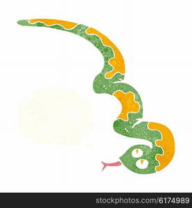 cartoon hissing snake with thought bubble