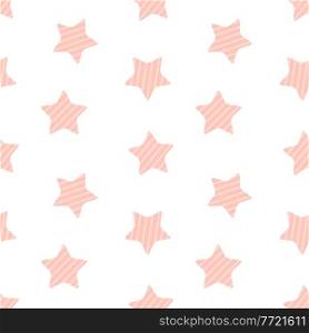 Cartoon holiday star stripes. seamless pattern. Vector Illustration.