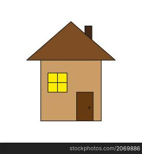 Cartoon home icon. Colored house. Simple design. Building element. Architecture concept. Vector illustration. Stock image. EPS 10.. Cartoon home icon. Colored house. Simple design. Building element. Architecture concept. Vector illustration. Stock image.