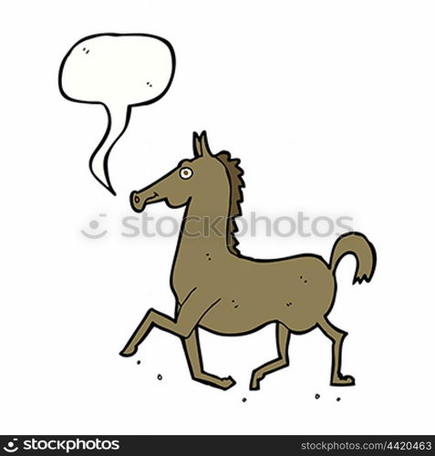 cartoon horse with speech bubble