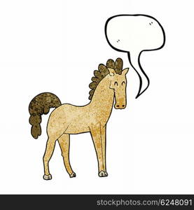 cartoon horse with speech bubble