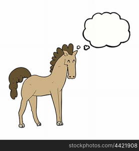 cartoon horse with thought bubble