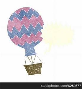 cartoon hot air balloon with speech bubble