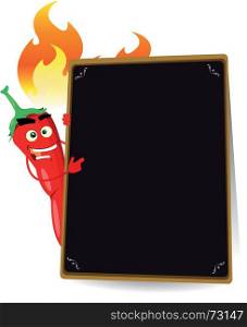 Cartoon Hot Spice Menu. Illustration of a cartoon spice menu for mexican food or any hot meal