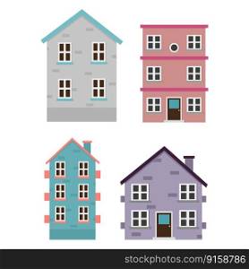 cartoon houses cottages. Building, city. Vector illustration. EPS 10.. cartoon houses cottages. Building, city. Vector illustration.