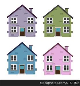 cartoon houses cottages. Building, city. Vector illustration. EPS 10.. cartoon houses cottages. Building, city. Vector illustration.