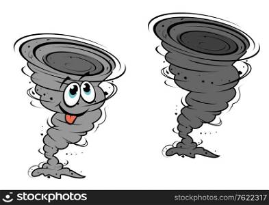 Cartoon hurricane in mascot style for design or weather concept