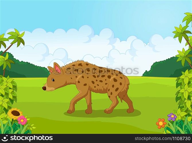 Cartoon hyena from the side