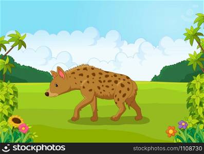 Cartoon hyena from the side