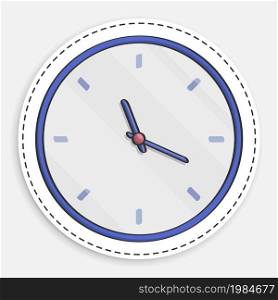 cartoon icon of doodle Wall Clock. Mechanical watch for measuring time. Countdown to for new year. Vector isolated on white background