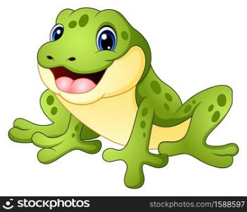 Cartoon illustration of a funny frog