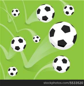 Cartoon illustration of a group of soccer bouncing balls