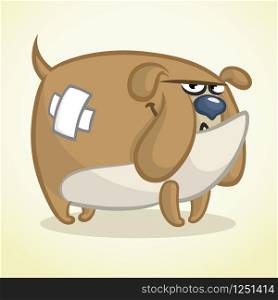 Cartoon illustration of a lovely bulldog. Vector dog character
