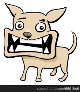 Cartoon Illustration of Angry Dog or Puppy Animal Character