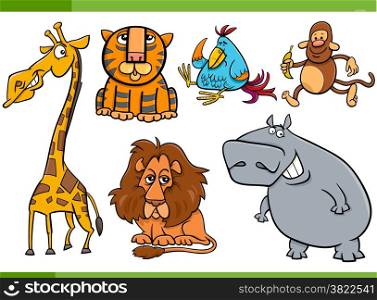 Cartoon Illustration of Animals Characters Set
