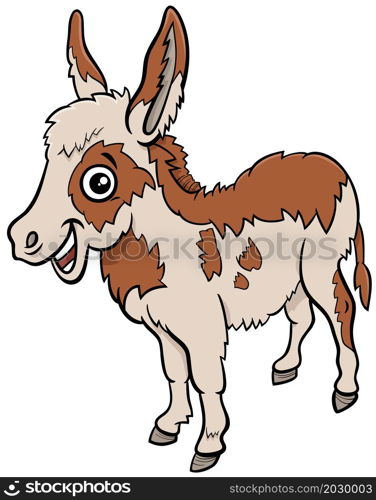 Cartoon illustration of baby donkey farm animal character