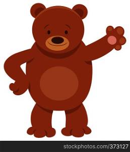 Cartoon Illustration of Brown Bear Funny Animal Character
